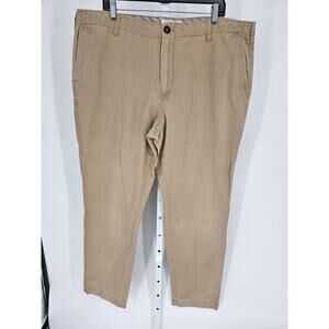 Joseph Abboud Men's Tan Button Closer High Rise Zip-up Cotton Pant Size 42x34